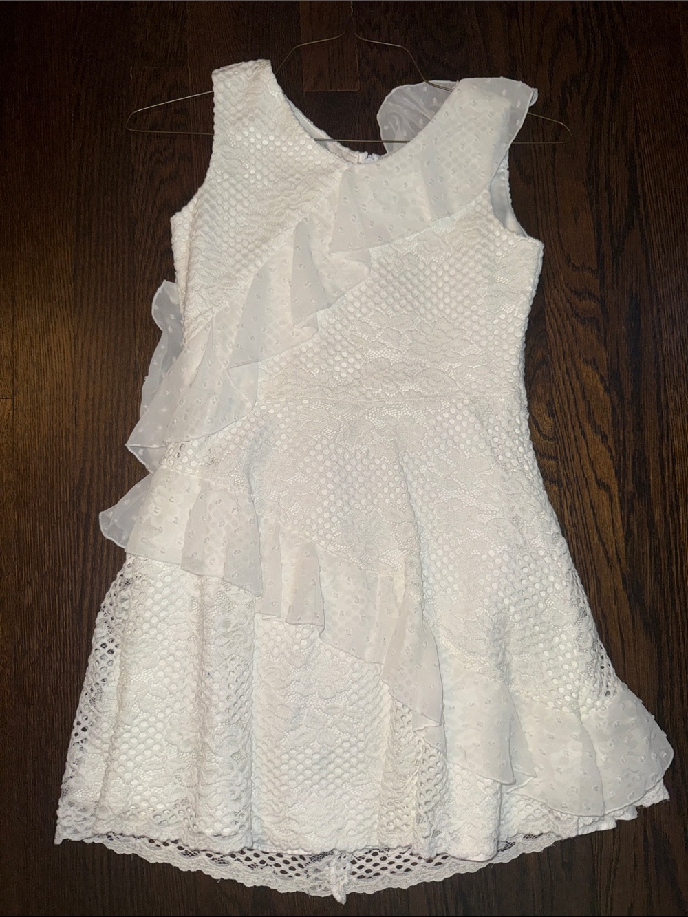 BCBGirls White Ruffle Lace Girls' Dress - Elegant Party Dress